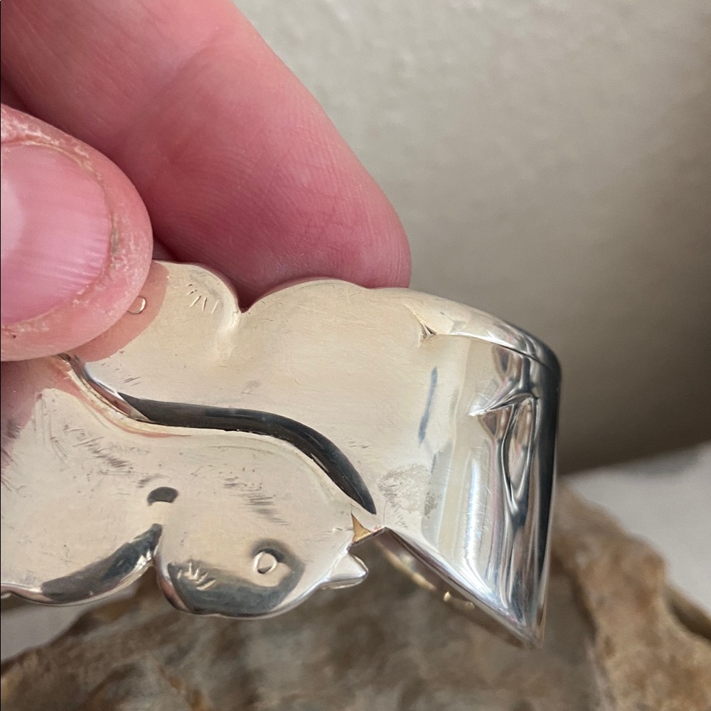 Vintage 90s Double Cats Cuff Bracelet - Picture 5 of 8